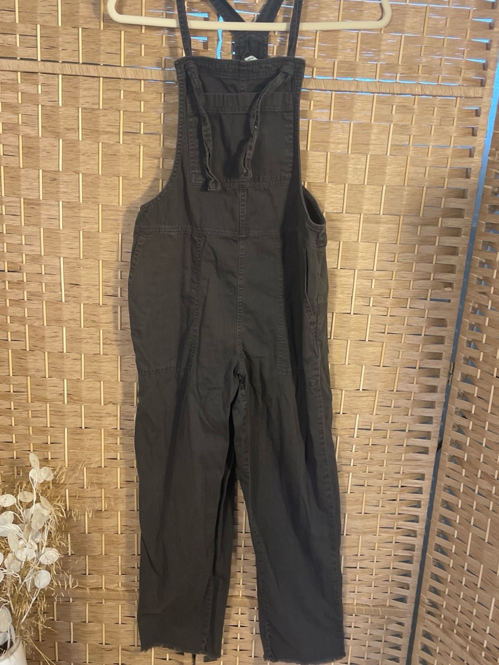 Black Green Cotton Aerie Overalls Jumper soft!